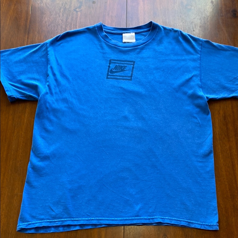 Y2K Nike Puff Print Blue T-Shirt Size L